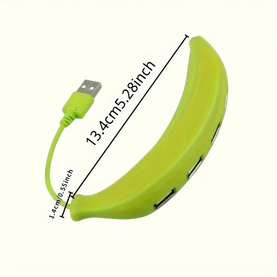 Banana-Shaped 4-Port USB 2.0 Hub – Portable, User-Friendly USB Expansion