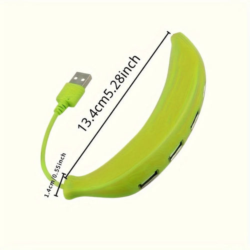 Banana-Shaped 4-Port USB 2.0 Hub – Portable, User-Friendly USB Expansion