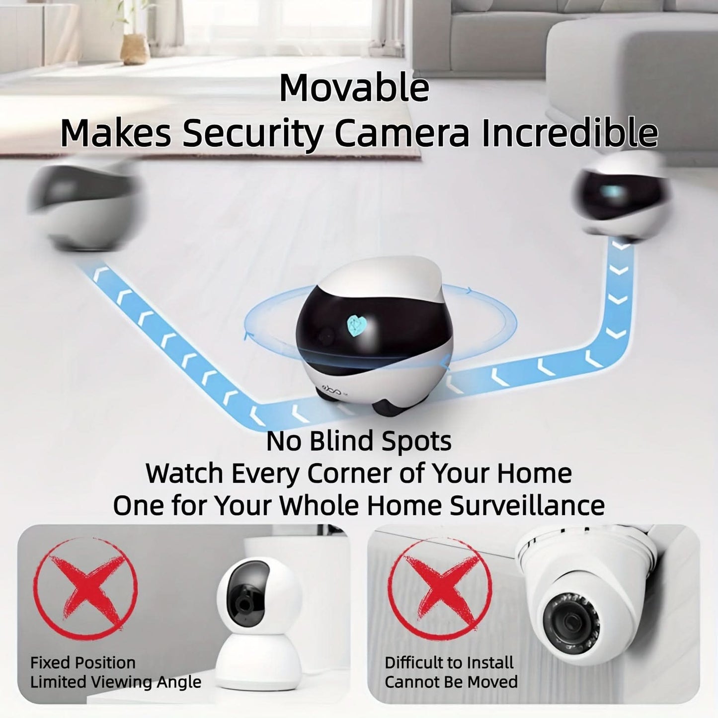 Enabot EBO Movable Smart Robot Camera, 1080P HD