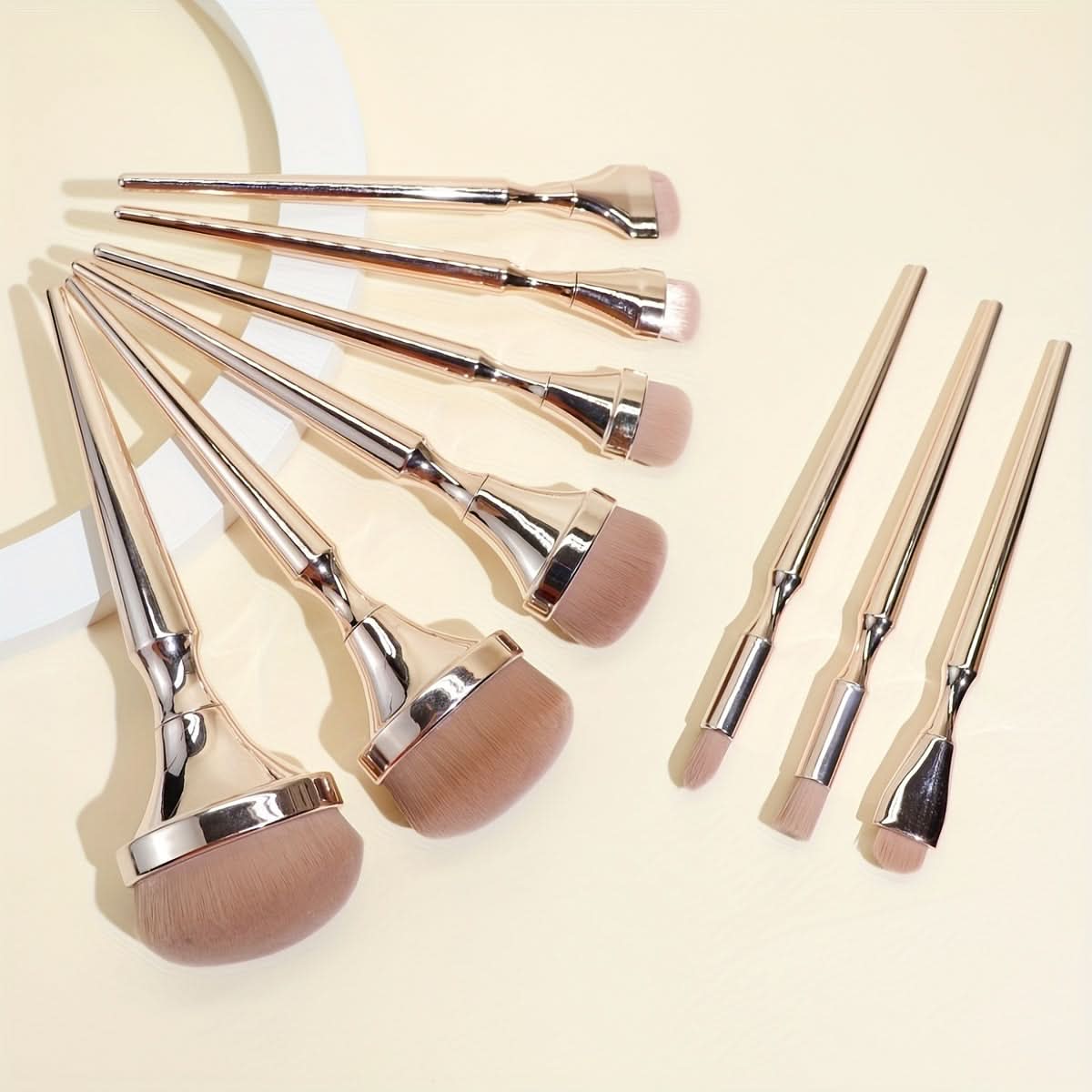 9-Piece Rose Gold Makeup Brush Set