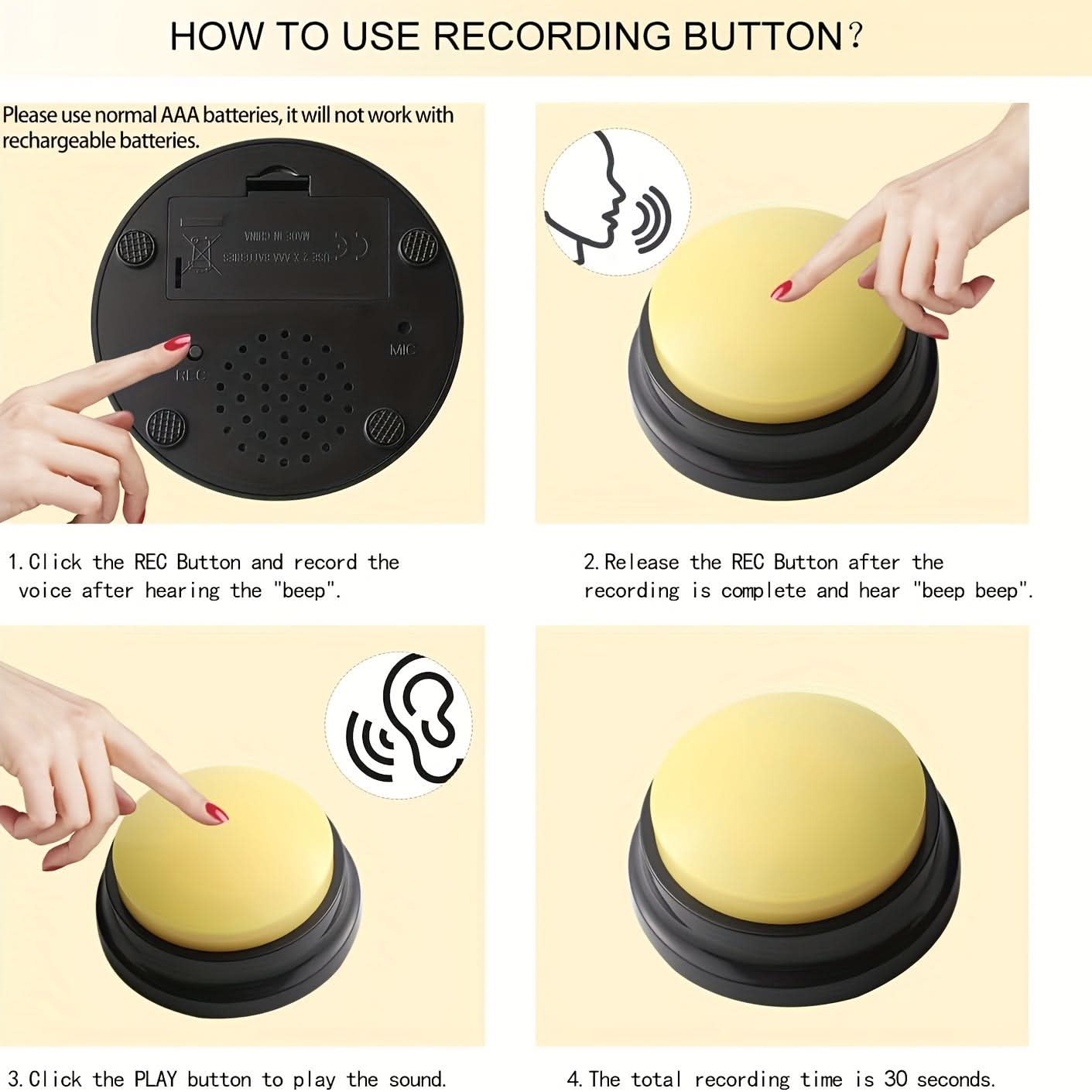 Dog Training Voice Recording Buttons