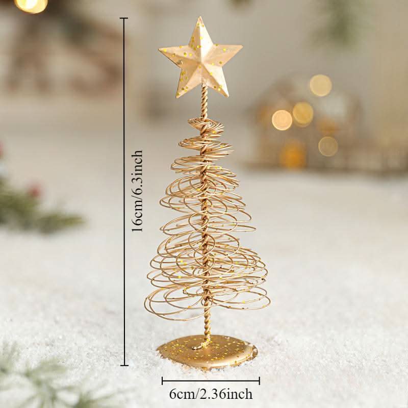Pack of 3 Mini Iron Christmas Tree Tabletop Decor