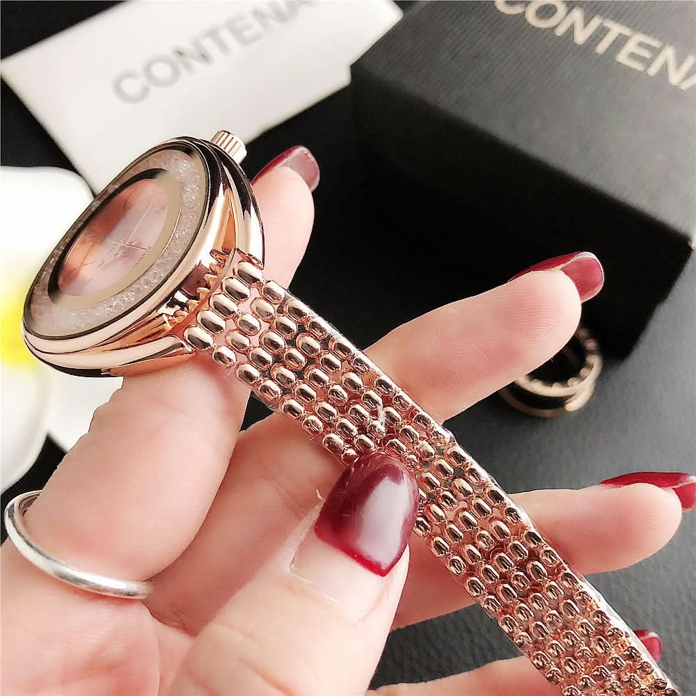 Elegant Women’s Quartz Business Watch – Flowing Diamond Dial