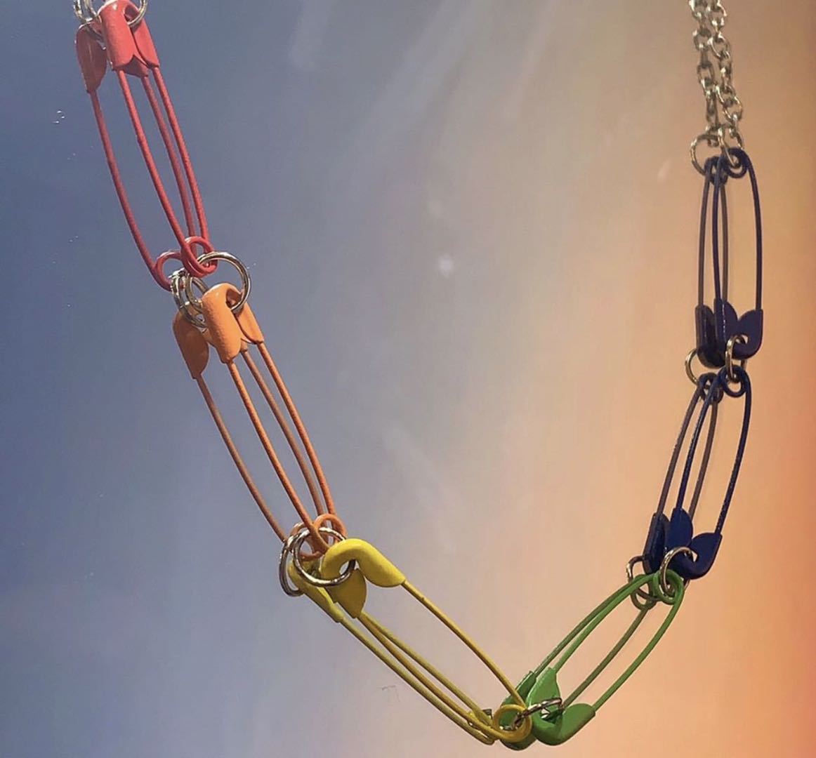 Unisex Colorful Beaded Hip Hop Necklace – Trendy Rainbow Chain Jewelry