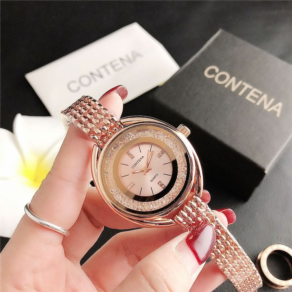 Elegant Women’s Quartz Business Watch – Flowing Diamond Dial