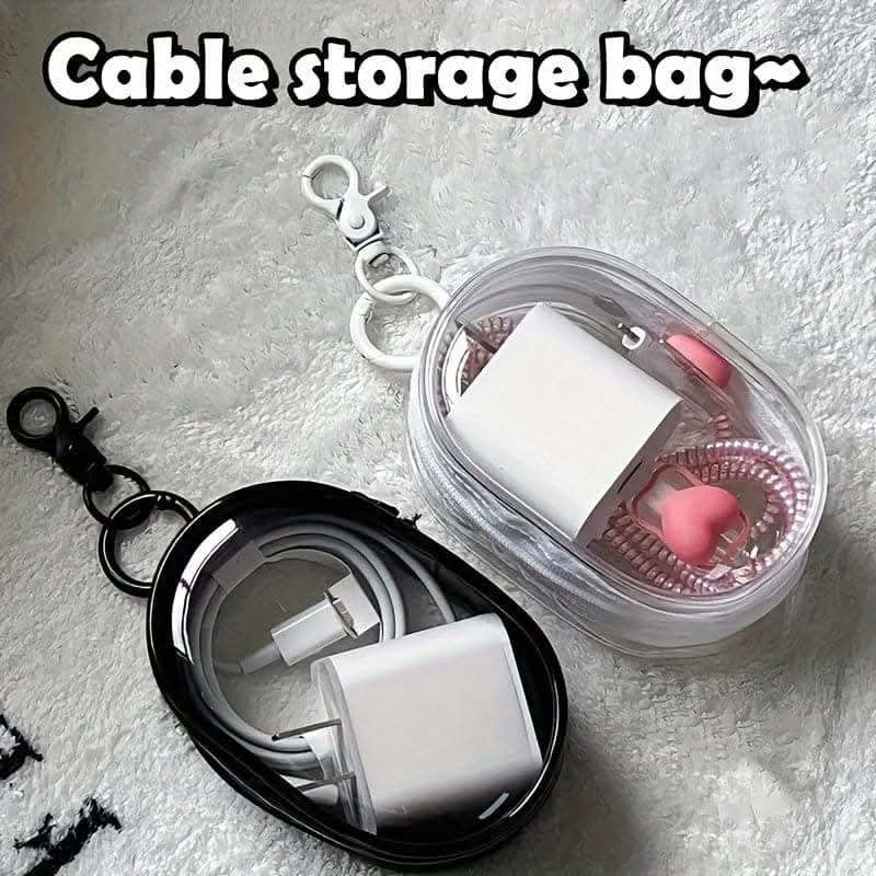 Portable PVC Cable Organizer-Transparent Multifunctional Electronics Pouch