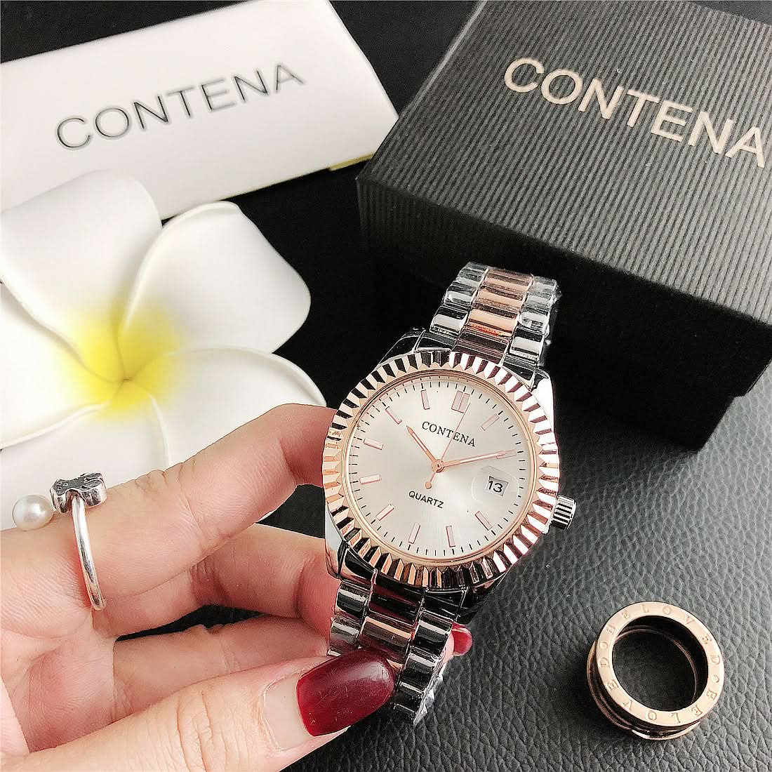 Men’s Fashion Quartz Watch with Calendar – Sleek Alloy Dial