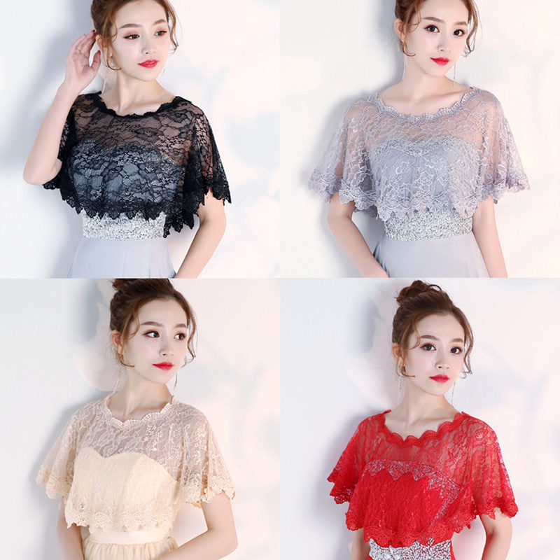 Women’s Lace Cape Shawl – Lightweight Sheer Cover-Up for Dresses & Bridesmaid Looks