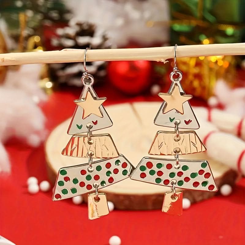 Christmas Tree Pendant Earrings for Her- Pack of 2 Pairs