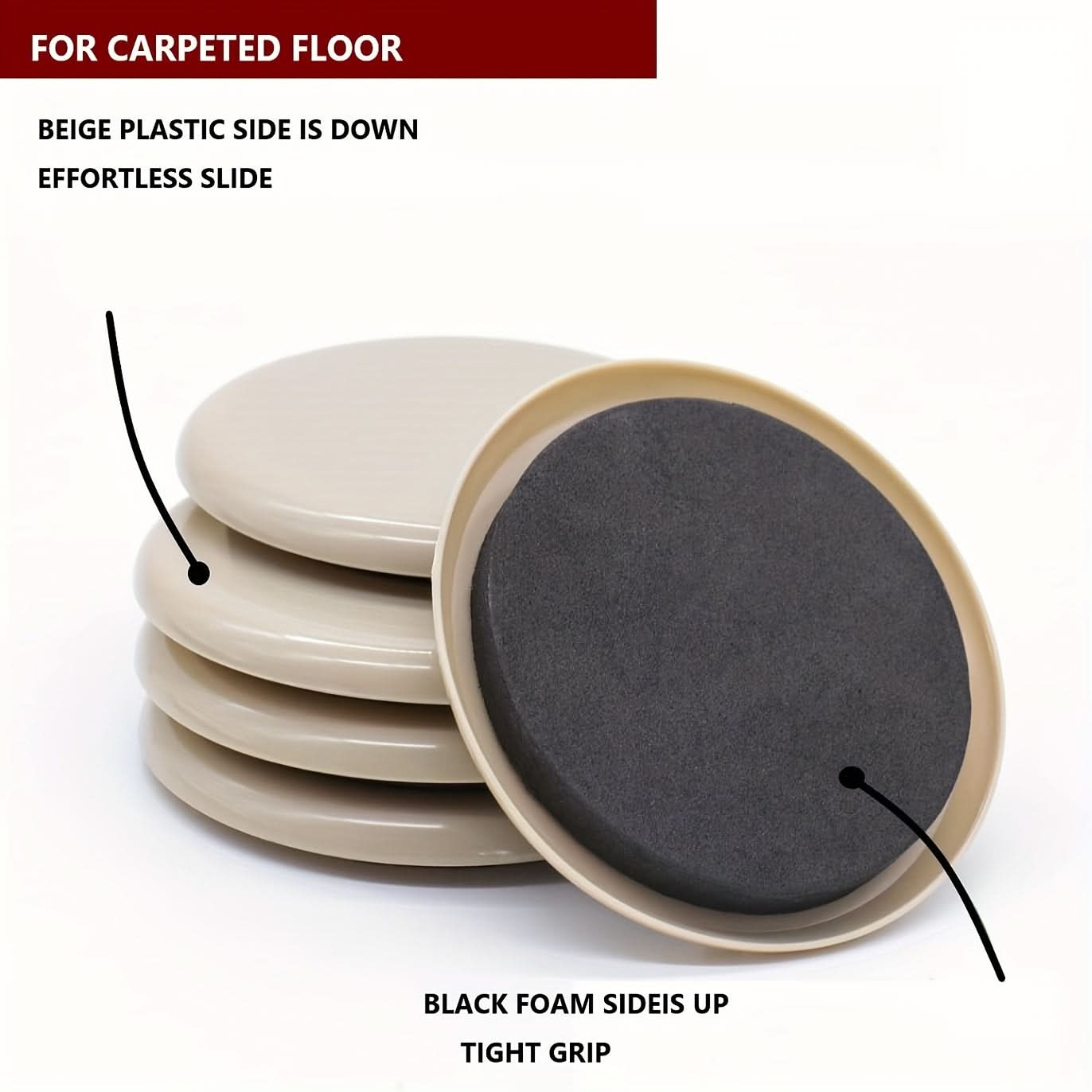 16-Piece Heavy-Duty Furniture Sliders