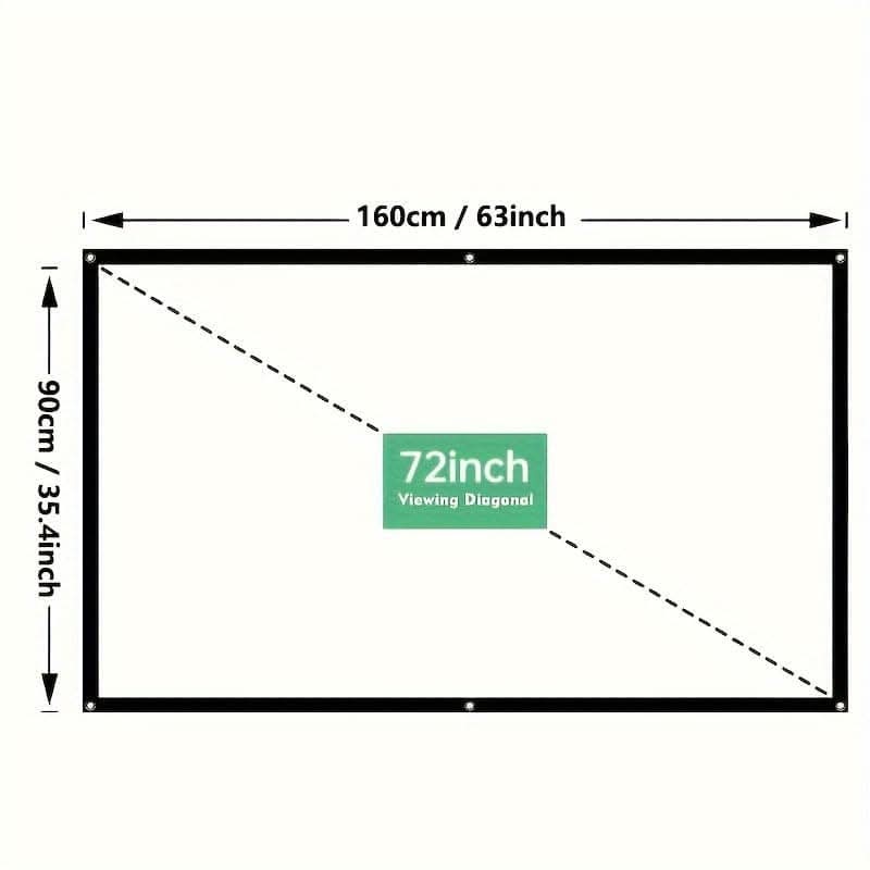 Portable 72/84/100 Inch HD Projection Screen