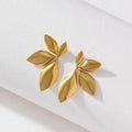 Vintage Leaf-Shaped Titanium Steel Pendant Earrings