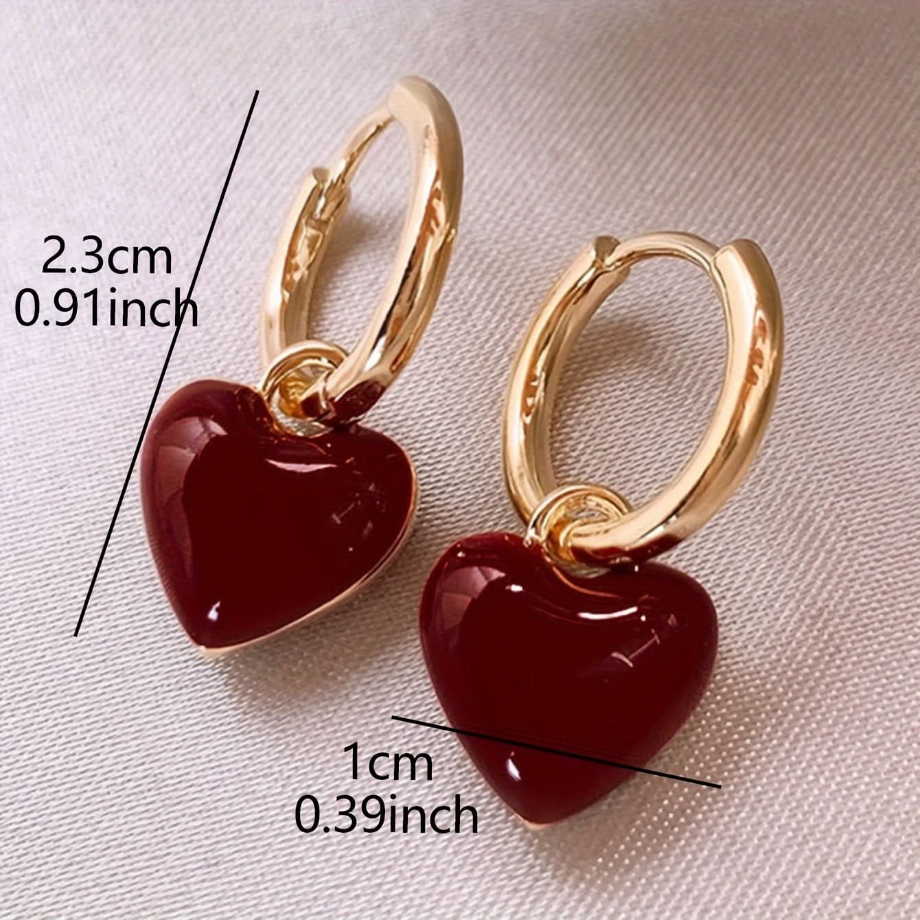 Vintage Elegance Copper Heart Drop Earrings