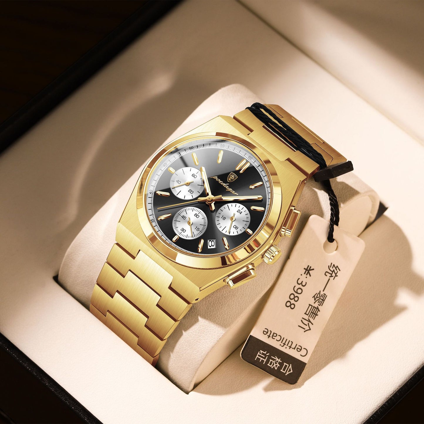 Poedagar 970 Multifunctional Luminous Thin Watch For Men
