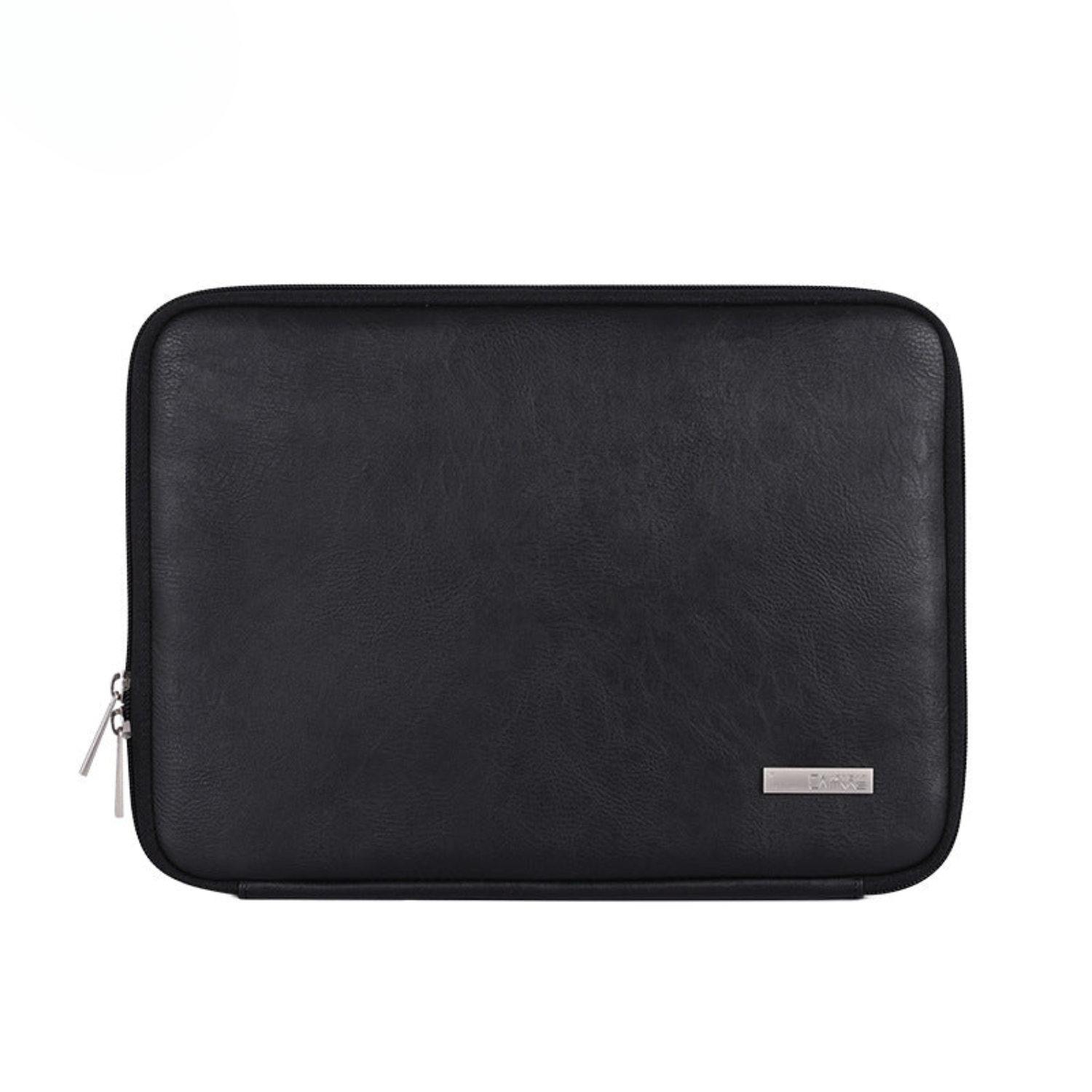 Black PU Leather Laptop Sleeve for MacBook – Shock-Resistant Zipper Case (13–16.2 Inch)