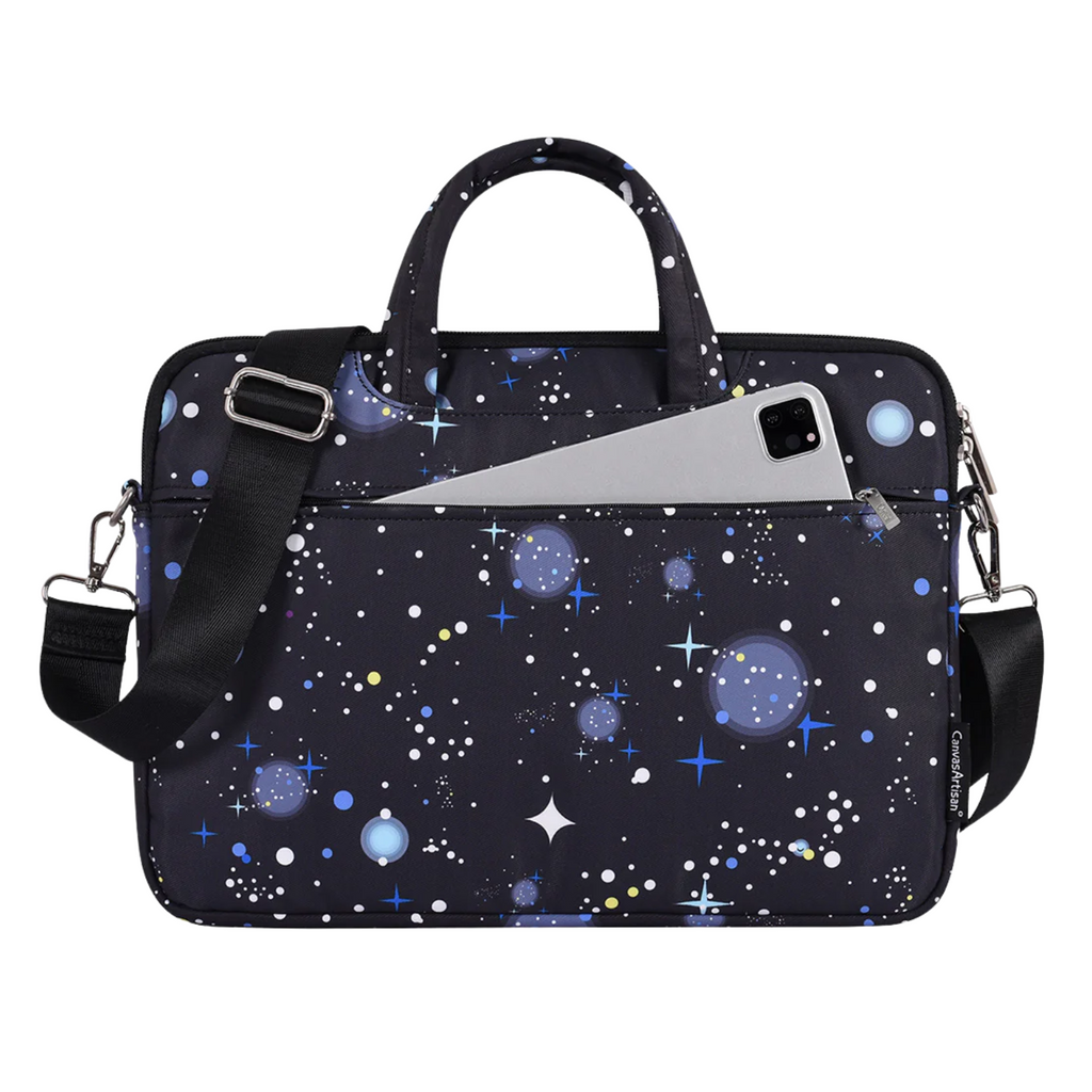 Waterproof Galaxy Laptop Bag – Fits 13" to 15" – Briefcase with Front Pocket