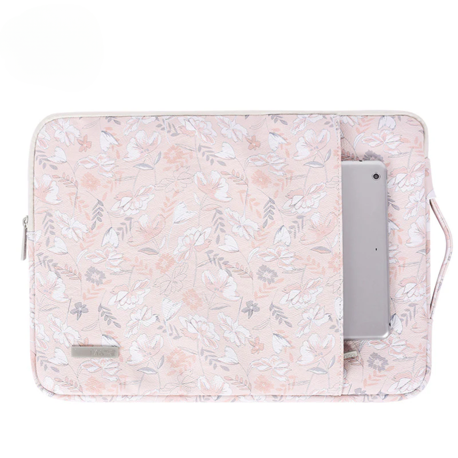 PU Leather Laptop Sleeve with Handle – Waterproof Floral Case (11–15 Inch)