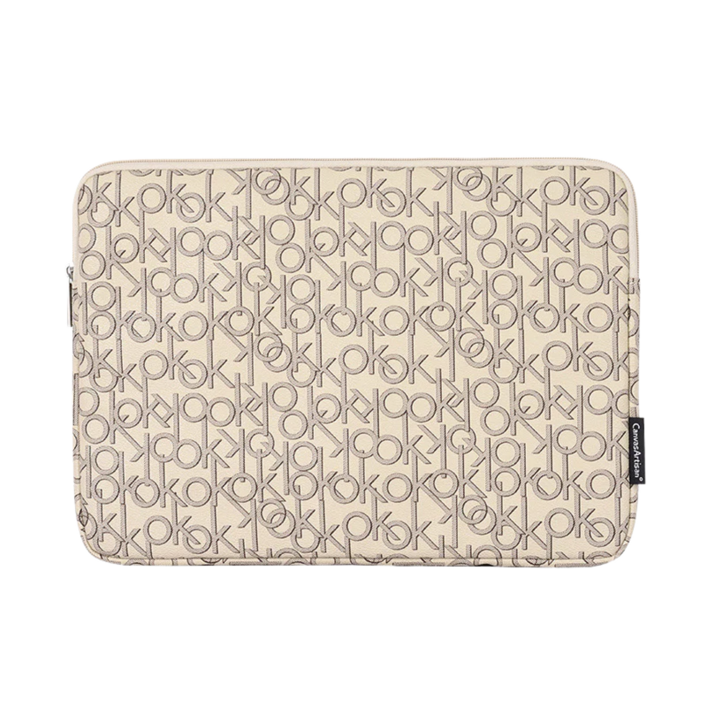 Monogram PU Laptop Sleeve – Waterproof, Shockproof Case for 11–15 inch Devices