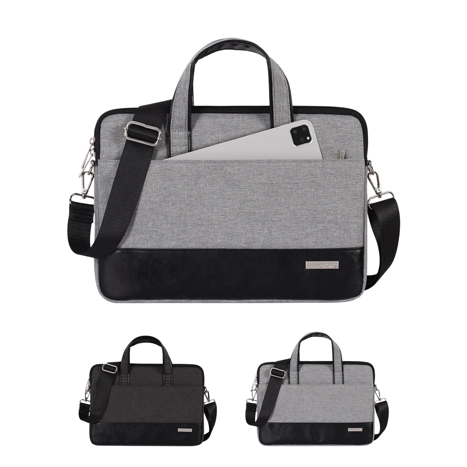 Colorblock Waterproof Laptop Bag – Fits 13" & 15" – Business Style with Front Pocket