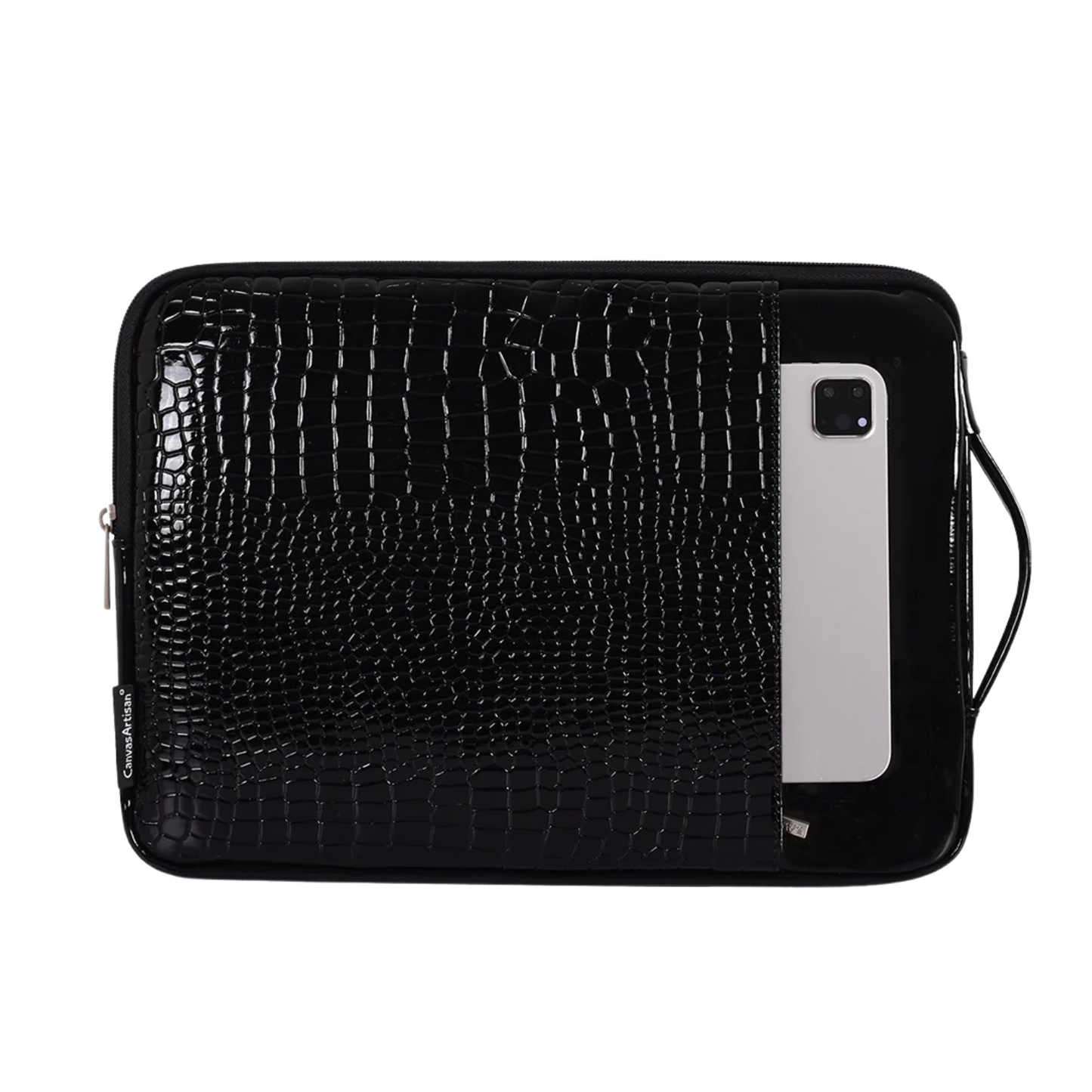 Crocodile PU Leather Laptop Sleeve – Waterproof & Shock-Resistant Case, 11–15”