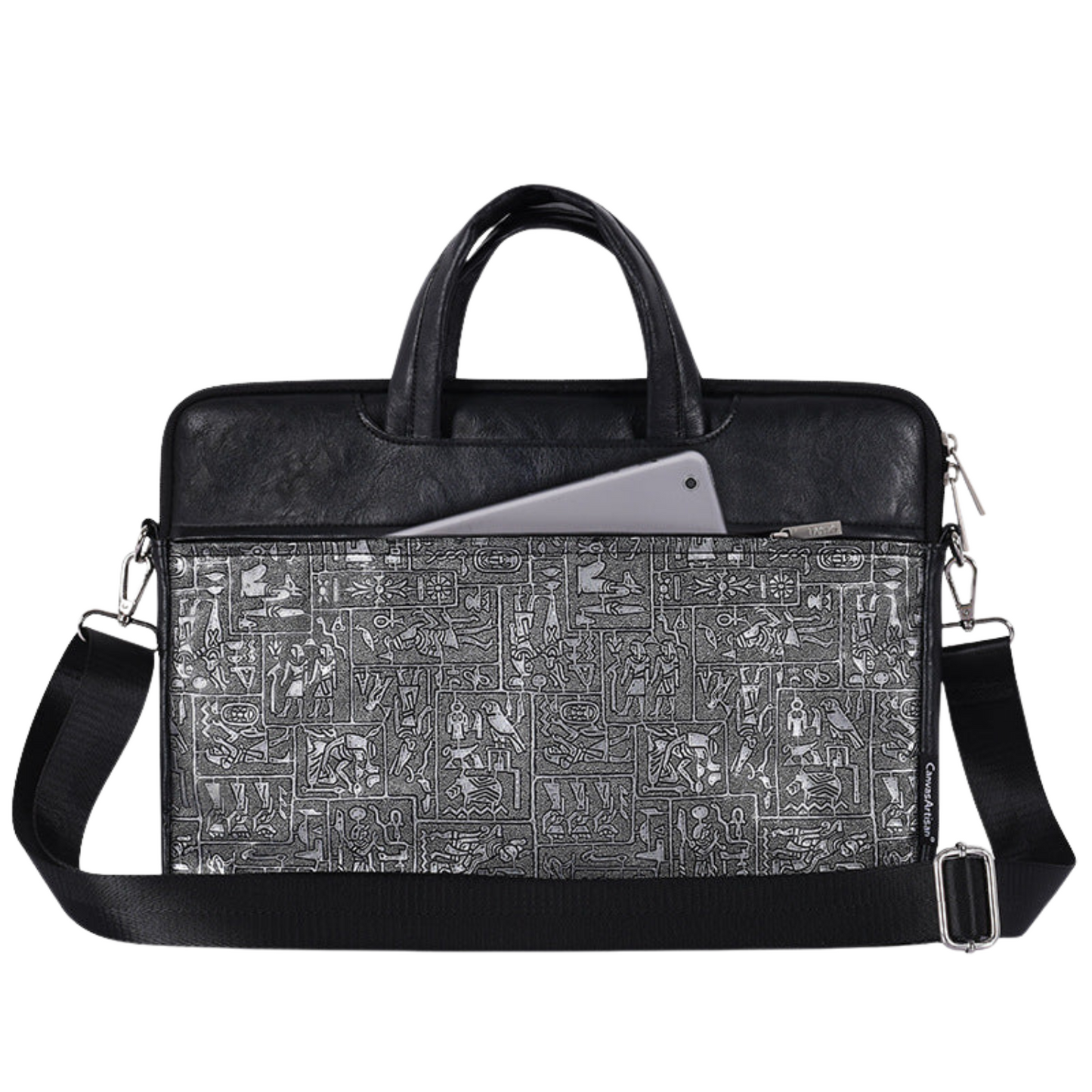Art Line Printed PU Leather Laptop Briefcase – Waterproof Sleeve for MacBook & more (13–15" Inches)
