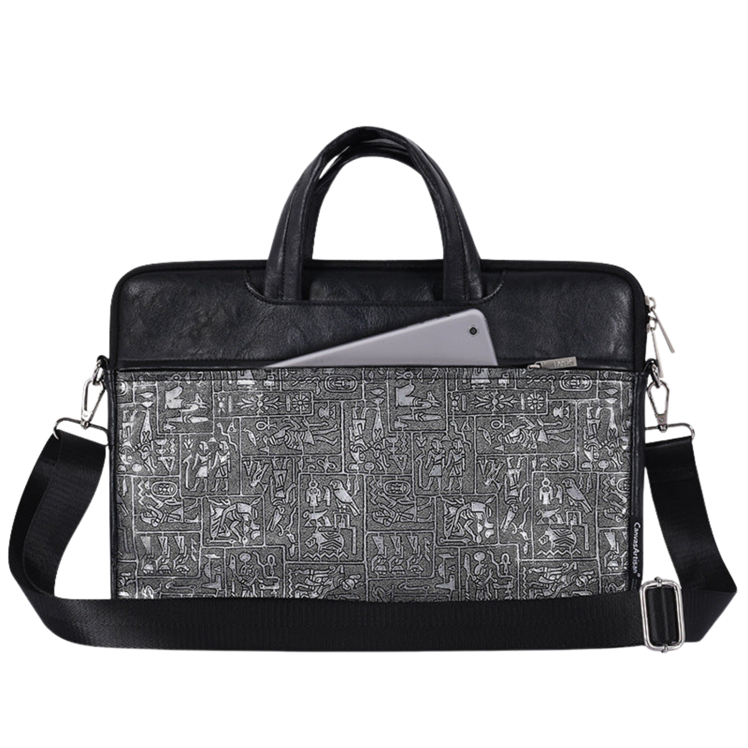 Art Line Printed PU Leather Laptop Briefcase – Waterproof Sleeve for MacBook & more (13–15" Inches)