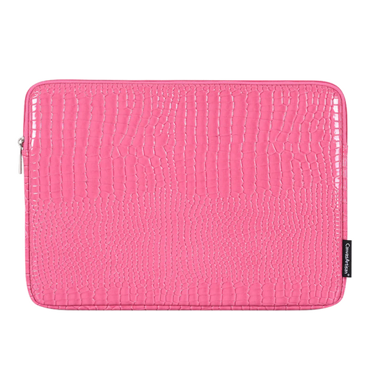 Textured Laptop Sleeve – Waterproof PU Case for 11–15" Devices, Crocodile Pattern