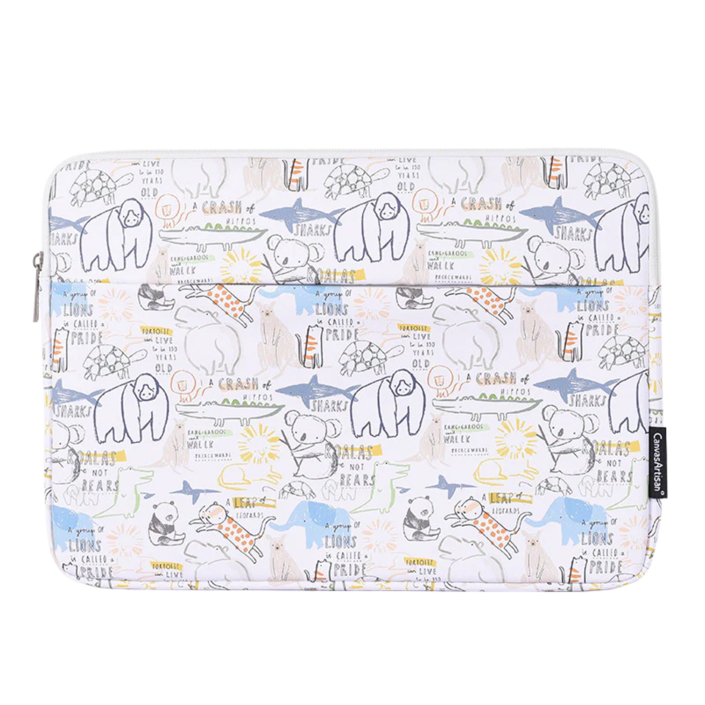 Waterproof Laptop Sleeve for 11–15 Inch – Shockproof PU Case with Safari Cartoon Print