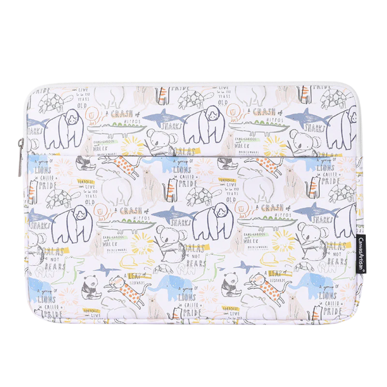 Waterproof Laptop Sleeve for 11–15 Inch – Shockproof PU Case with Safari Cartoon Print