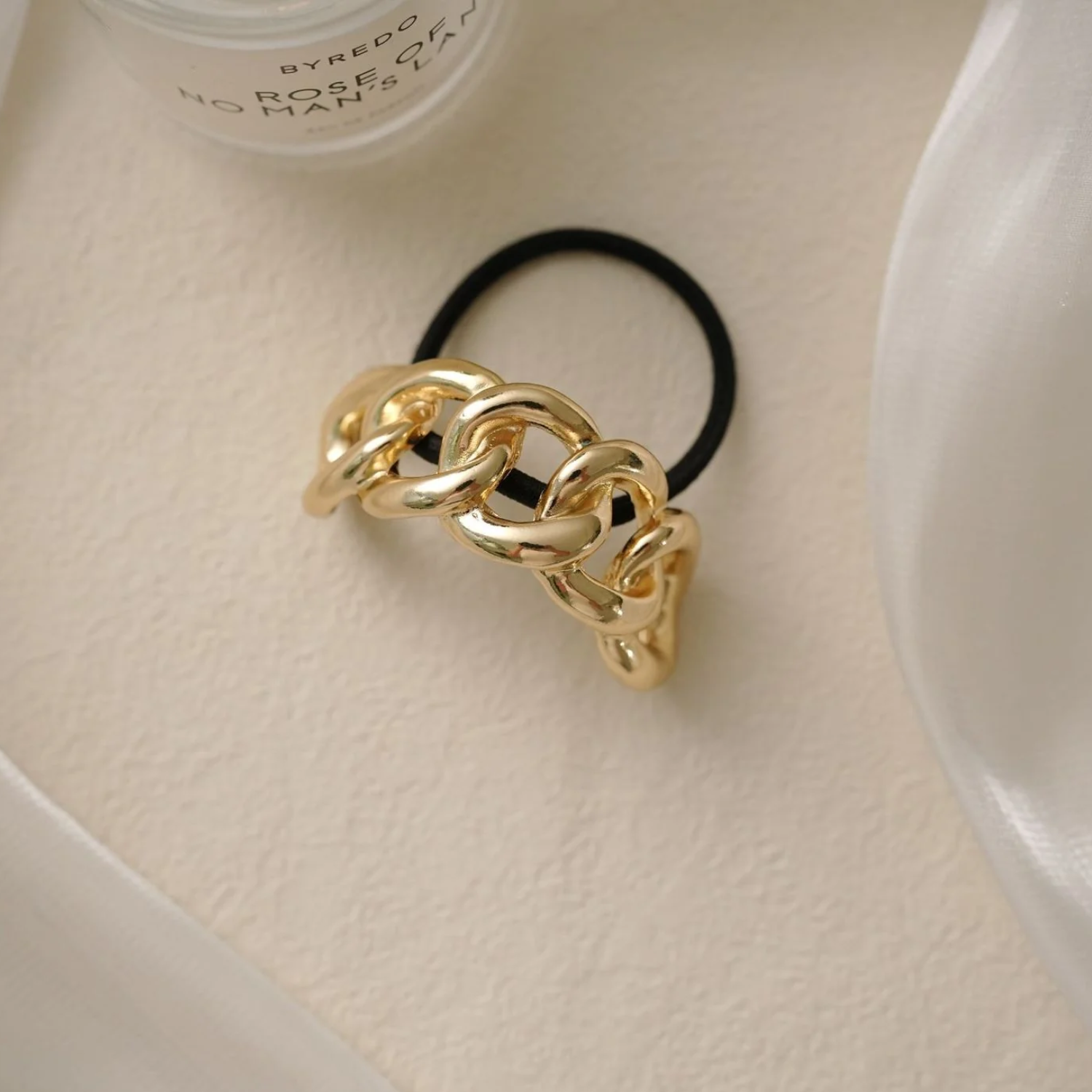 Gold Chain Hair Tie – Chic Minimalist Metal Hair Accessory with High Elasticity