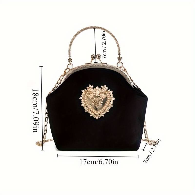 Elegant Velvet Buckle Clutch – Removable Strap
