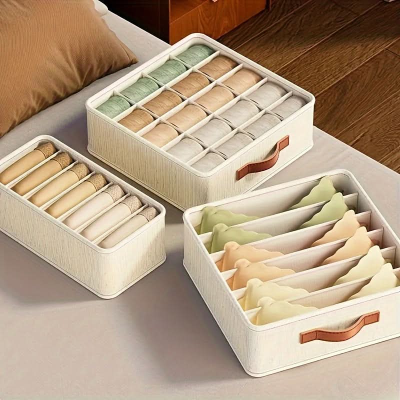 3-Pack Stacking Polyester Closet Organizer Boxes