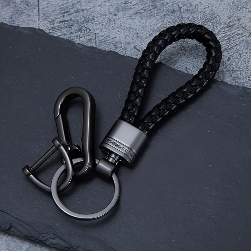 Durable Zinc Alloy Braided Rope Keychain - Men's Gift