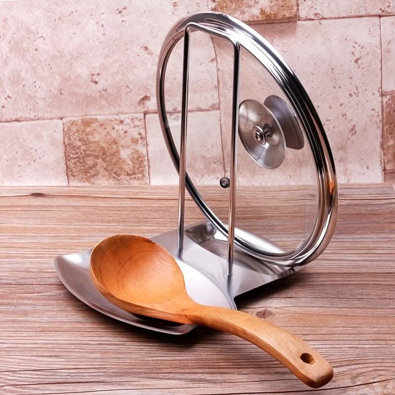 Large Capacity Pot Lid Rack with Drain Tray - Space-Saving Organizer