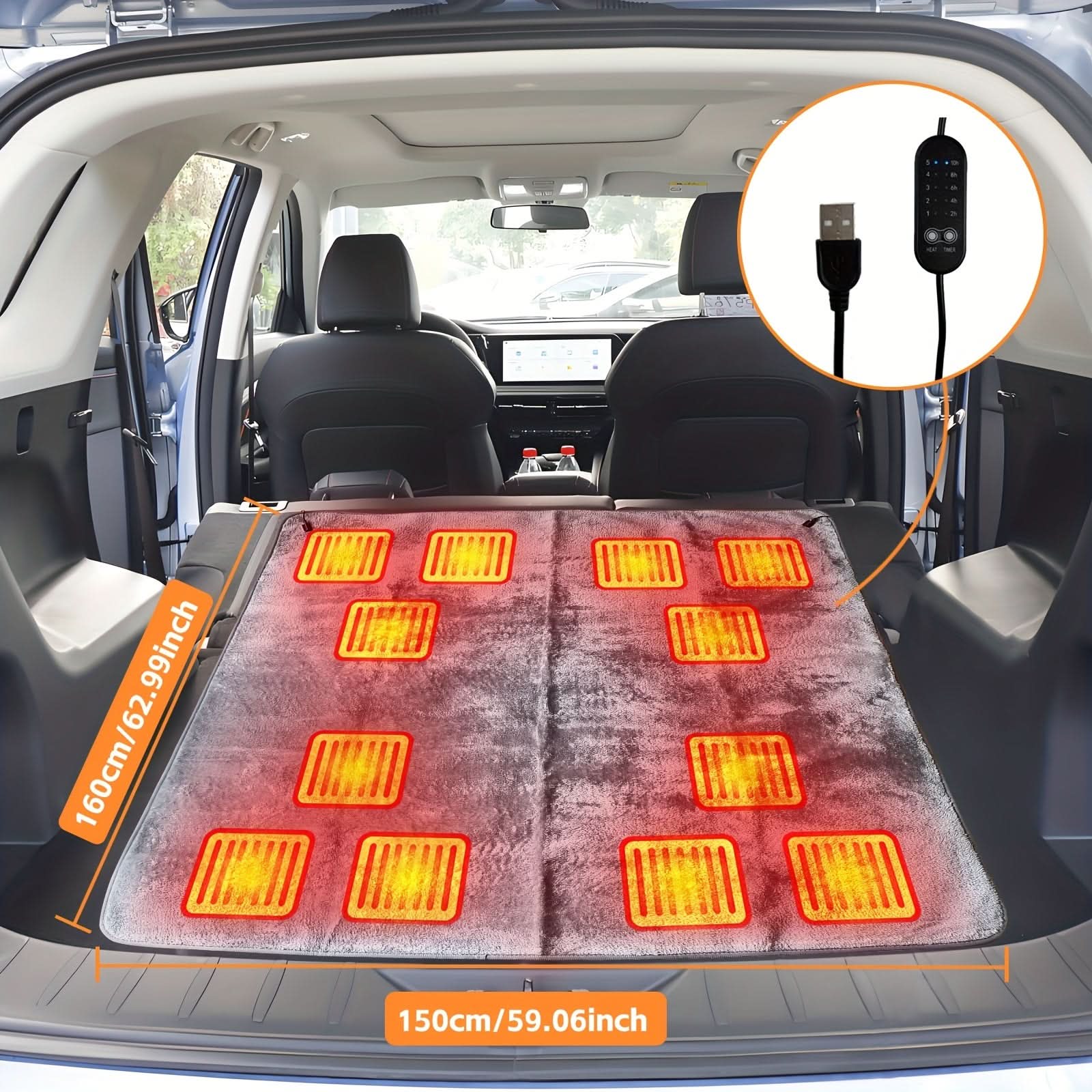 USB Electric Heated Blanket with 5 Temperature Settings