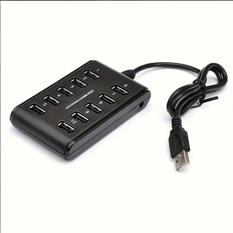 Portable General Purpose USB Hub with Switch – 10-Port Design