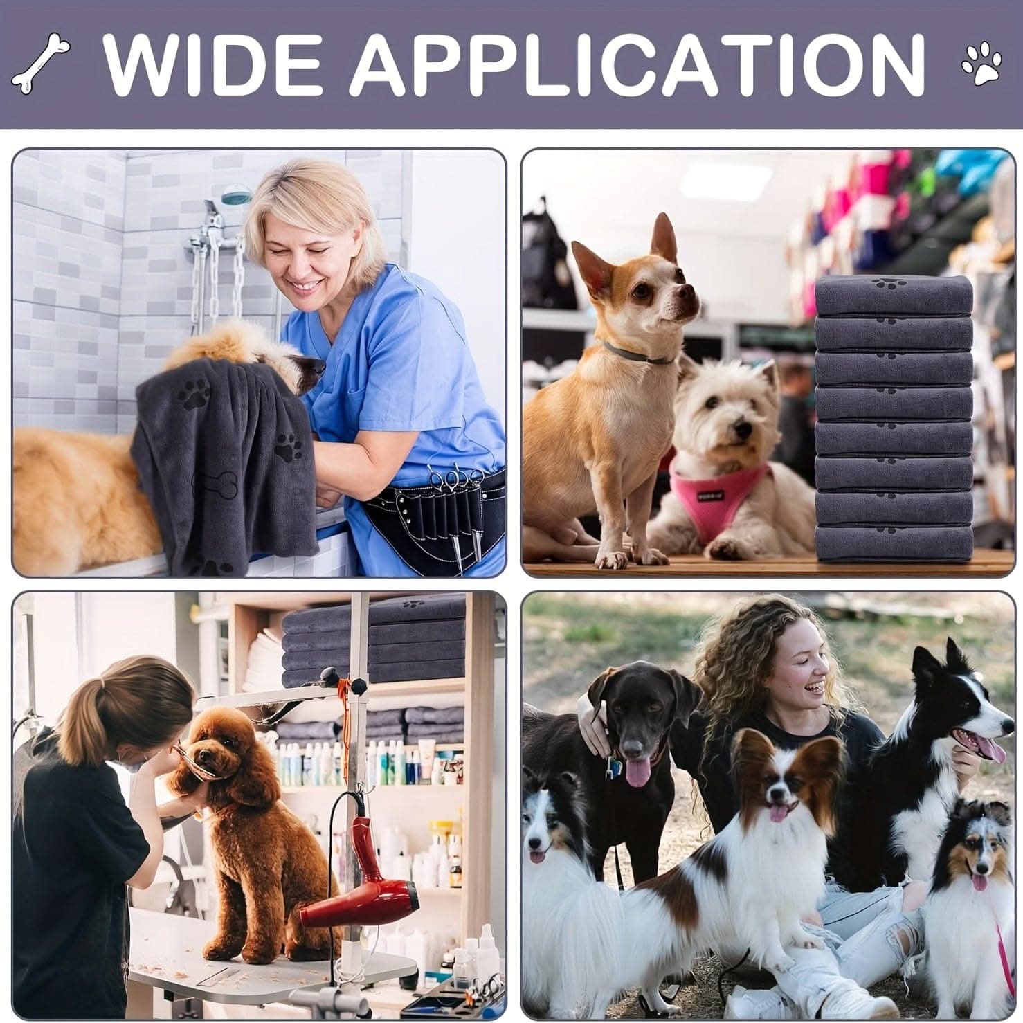 Microfiber Pet Towel Set for Dogs & Cats