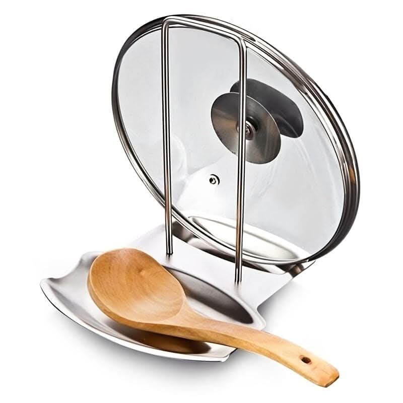Large Capacity Pot Lid Rack with Drain Tray - Space-Saving Organizer