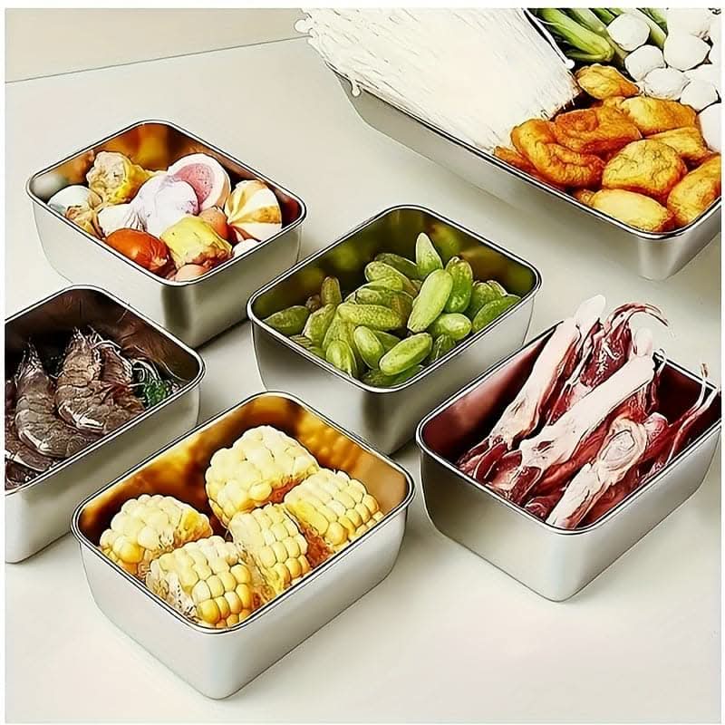 Multi-Use 5pcs Stainless Steel Food Storage Container Set - Airtight & Stackable