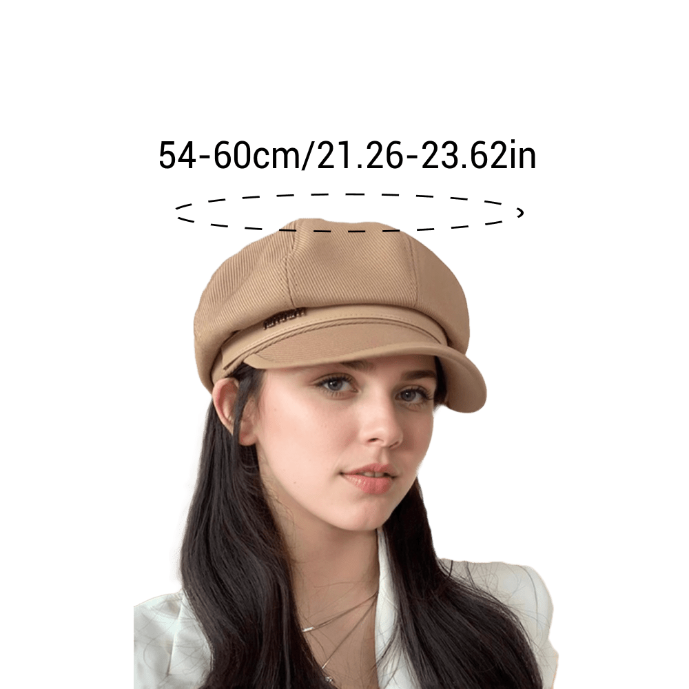 Women’s Beige Beret Hat – Classic British Style, Ribbed Texture