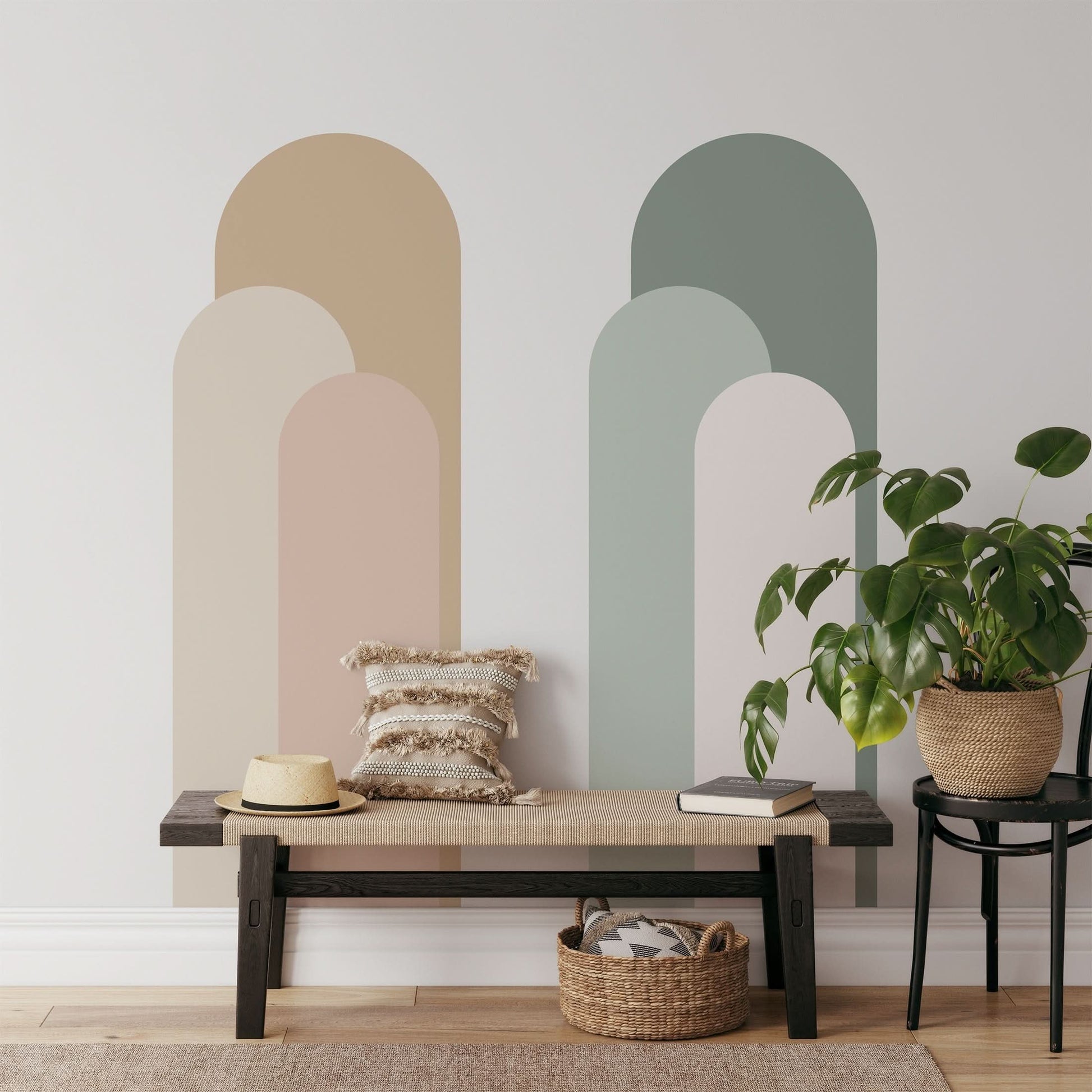 Boho Arch Geometric Peel and Stick Wallpaper - 2 Rolls Self-Adhesive