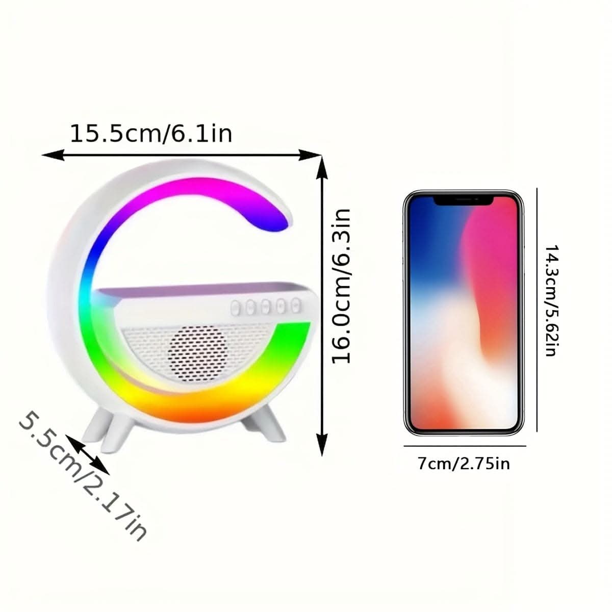 Wireless Smart Light Speaker -Sleep Alarm Clock with Mobile Phone Wireless Charging