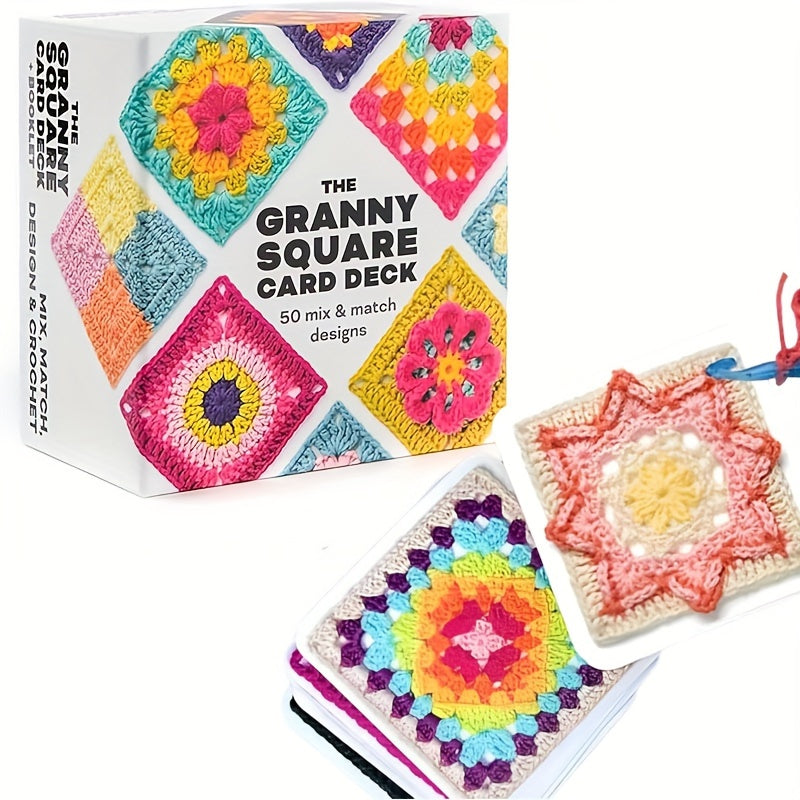 Granny Square Crochet Card Deck – 50 DIY Yarn Template Patterns for Beginners