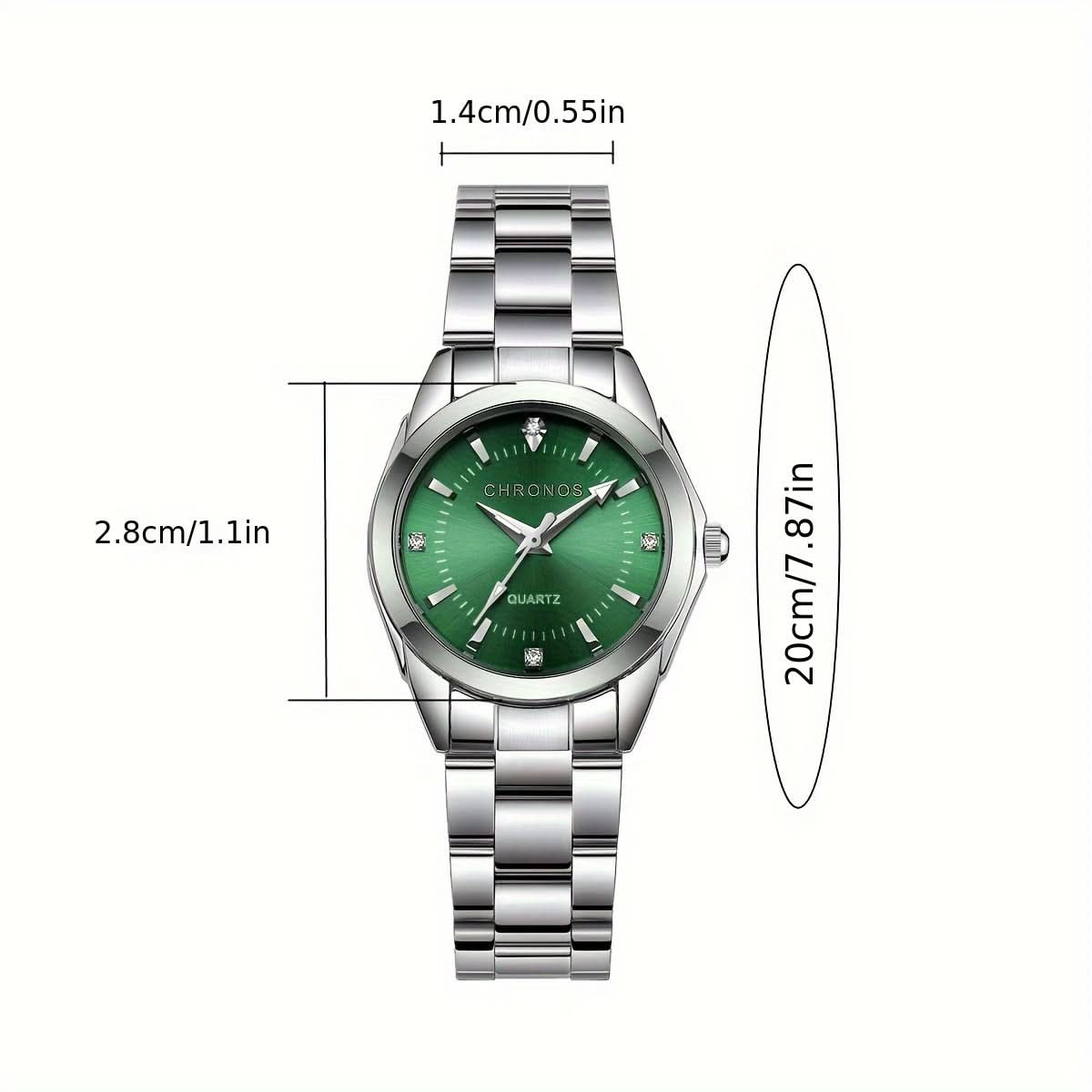 Elegant Crystal Round Quartz Watch