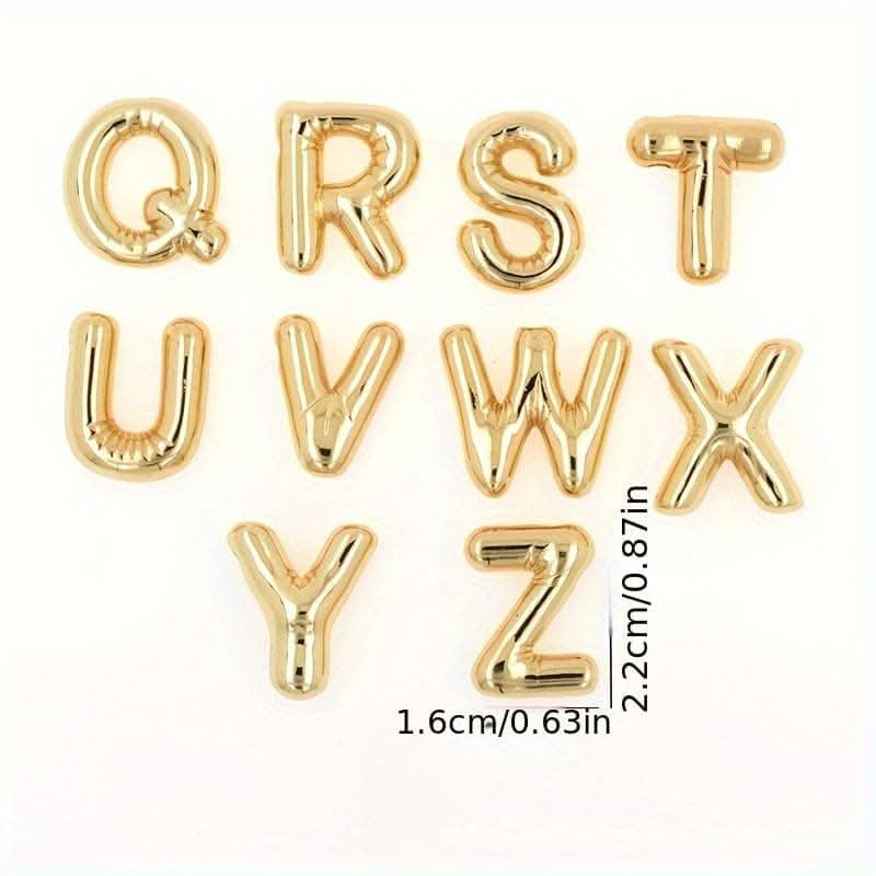 Chunky Golden Alphabet Balloon Pendant Necklace – Stainless Steel