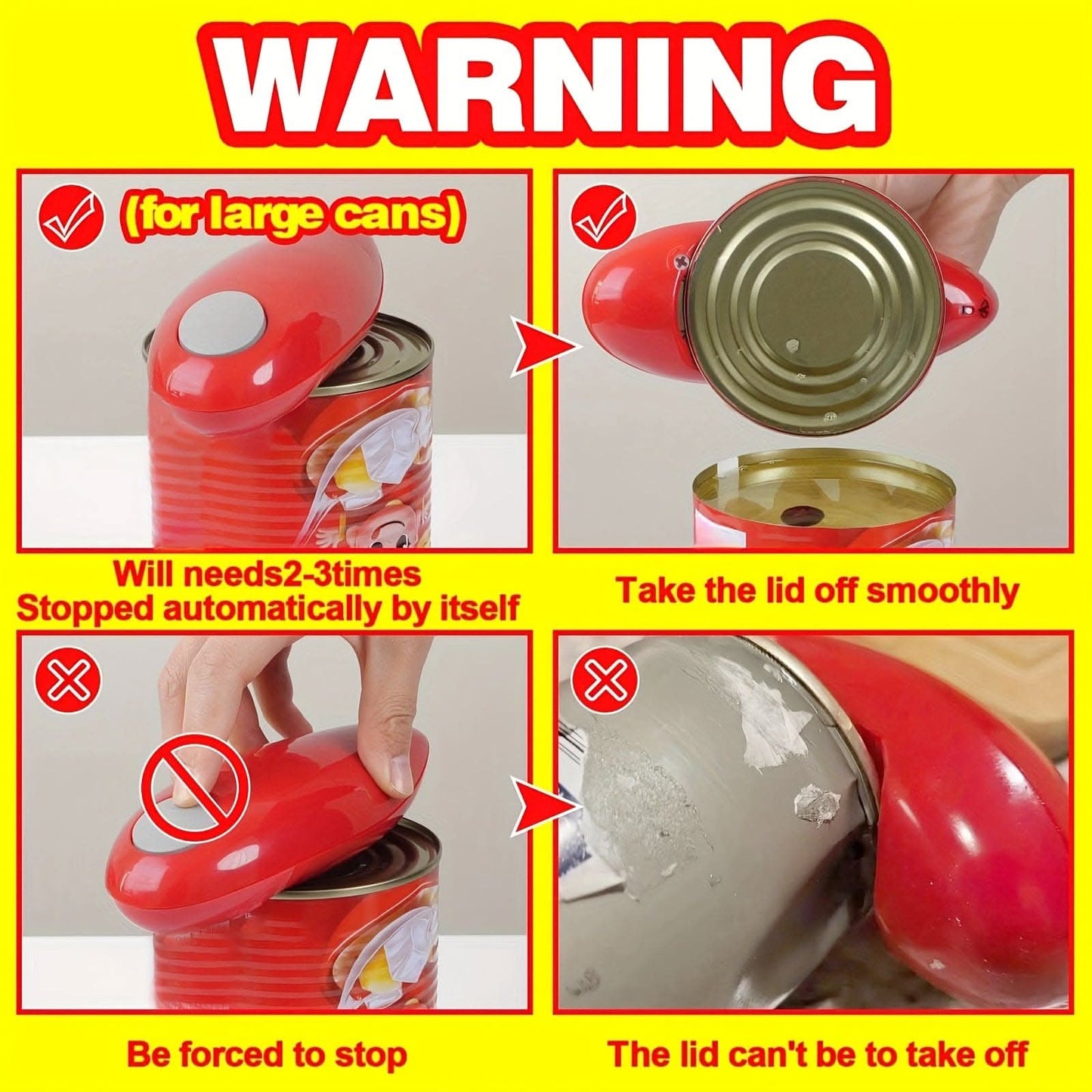 Electric Can Opener – Automatic, Smooth Edge, Battery-Operated