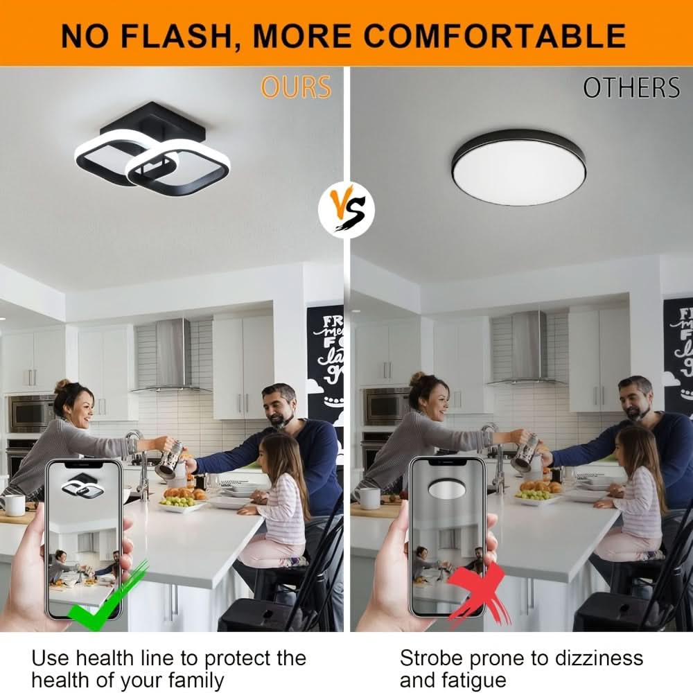 Modern Square LED Ceiling Light – Dual-Sided Tri-Color Light
