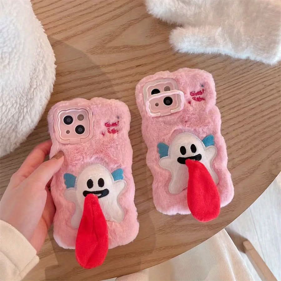 Cute Plush Pull-Out iPhone Case
