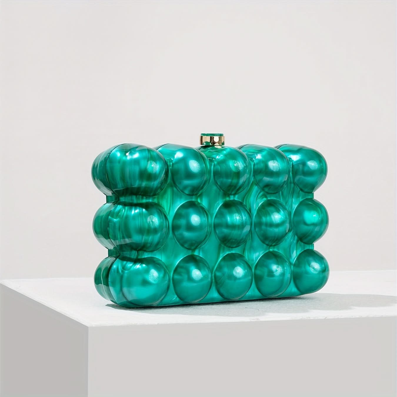Green Acrylic Bubble Clutch – Luxury Evening Bag