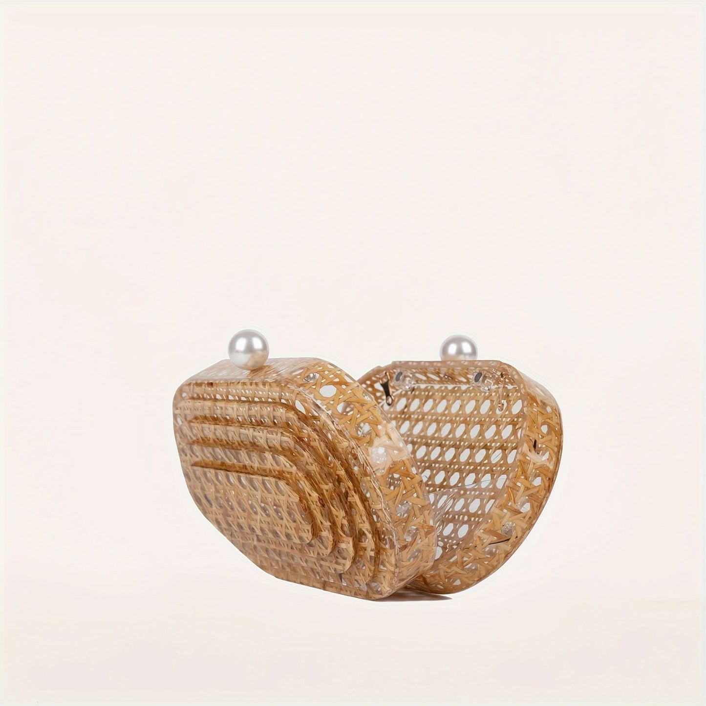 Pearl Rattan Clutch – Handwoven, Perfect for Weddings & Events